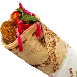 Falafel Sandwich with Saj Bread and Potatoes